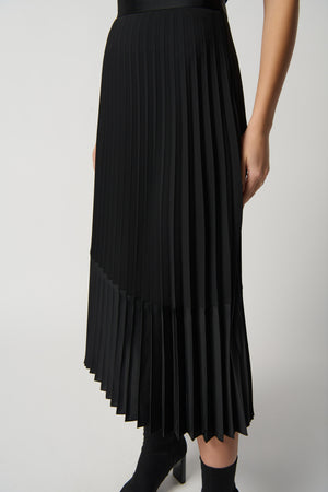 Joseph Ribkoff Georgette and Satin Pleated A-Line Skirt