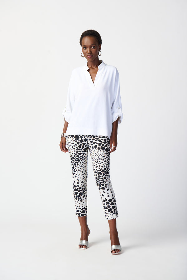 Joseph Ribkoff Woven Boxy Top with Dolman Sleeves