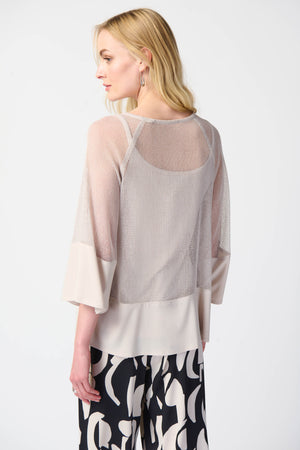 Joseph Ribkoff Mesh And Silky Knit Two Piece Top