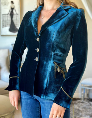 T.ba Mariane Rock Classic Long Sleeve Silk Velvet Jacket