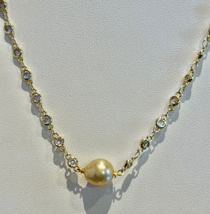 Ramina Pearls Golden South Sea Single Pearls Necklace