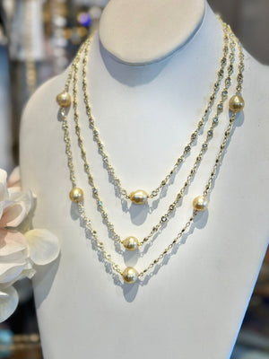 Ramina Pearls Golden South Sea Single Pearls Necklace