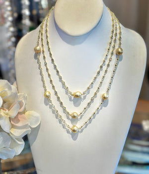 Ramina Pearls 5 Gold South Sea (Rare) 18mm Sea Pearls Necklace