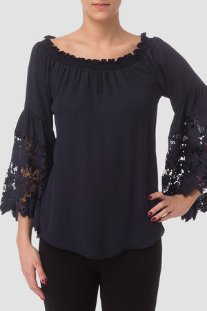 Joseph Ribkoff Pull On Off The Shoulder Lace Top
