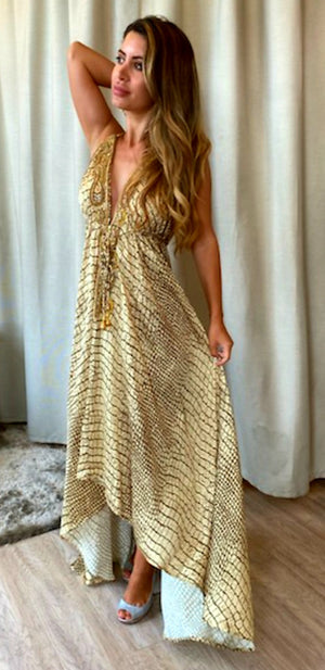 Kareena's Resort V Neck Embroidery Long Dress