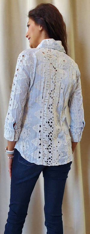Cino Vintage Maui White Button Down Shirt