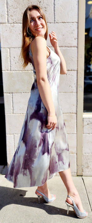 Go By Go Silk Sleevless Go Simply Elegant Dress Print
