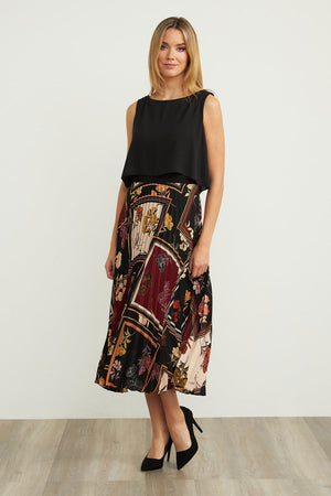 Joseph Ribkoff Lined Dress Printed Skirt Bohemian Appeal