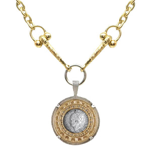 Tat2 Designs Vintage Silver Wilhelmina Crystal Bezel Horsebit Necklace