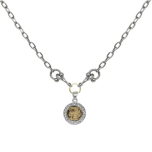 Tat2 Designs Gold Mini Coin And Horsebit Necklace