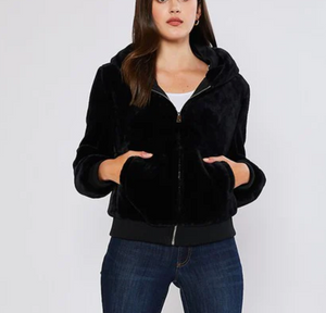 Reflex Faux Fur Hood Zip Up Jacket
