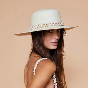 Artesano Tulipan - Panama Straw Tagua Bead Boater Hat